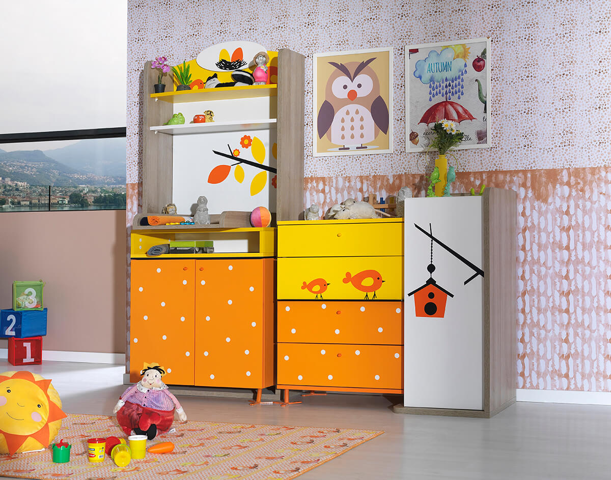 civil bebek odası takımı şifonyer ve kapaklı şifonyer