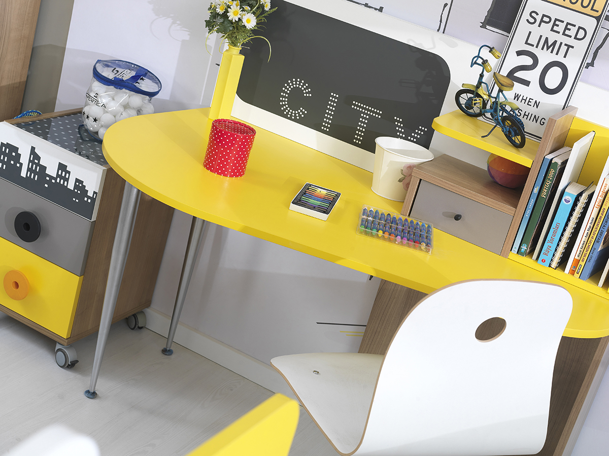 city çocuk odası takımı çalışma masası ve masa altı keson