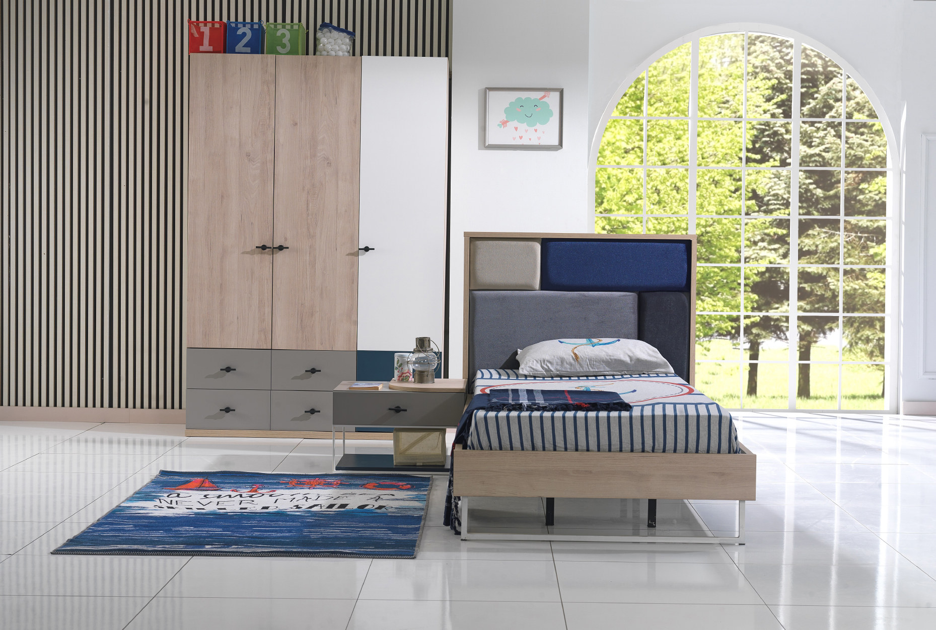 anka genç odası takımı karyola ve komodin