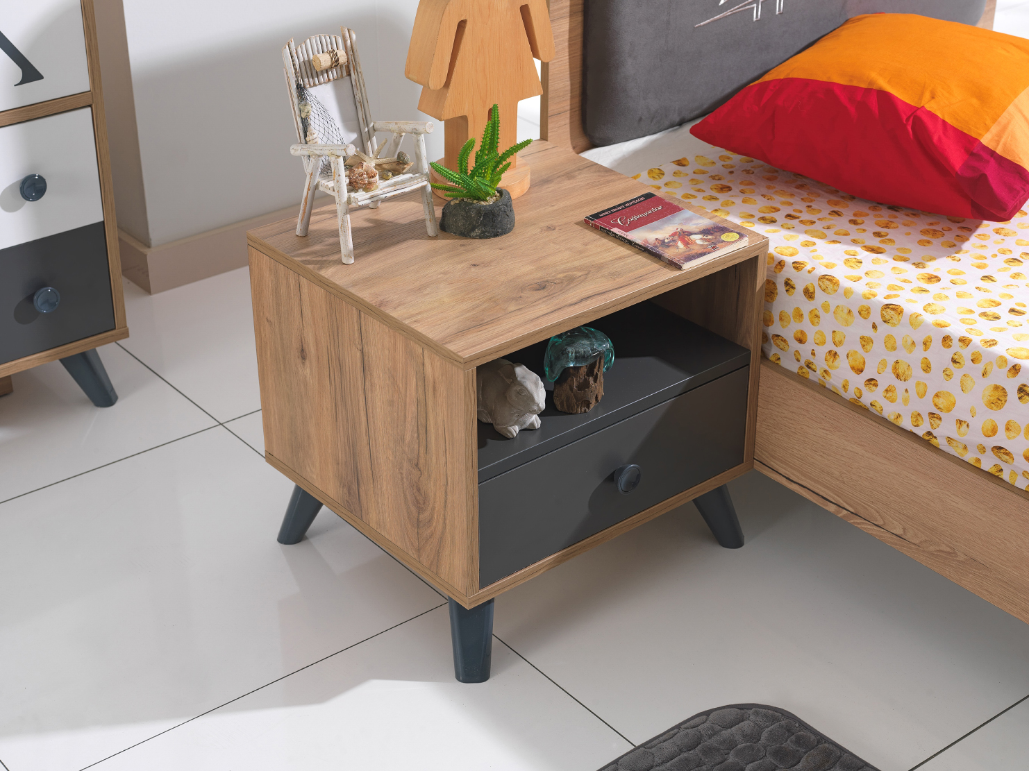 anka genç odası takımı karyola ve komodin