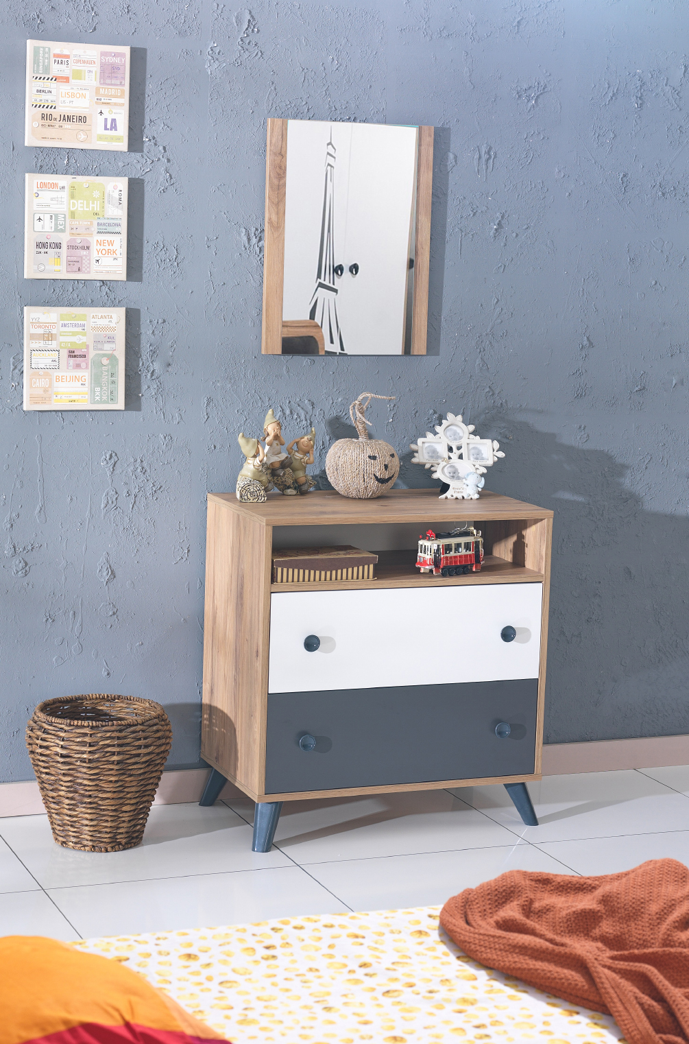 anka genç odası takımı karyola ve komodin