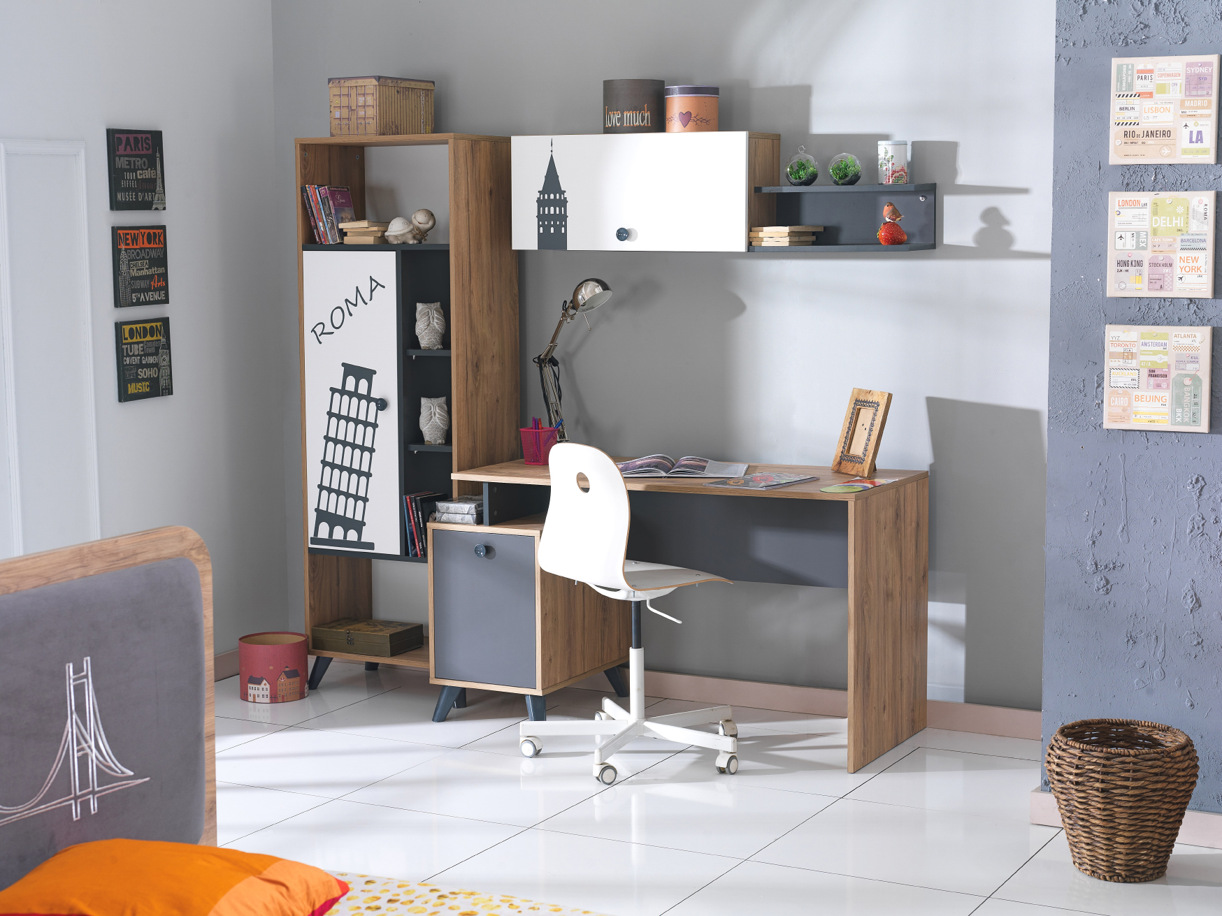 anka genç odası takımı karyola ve komodin