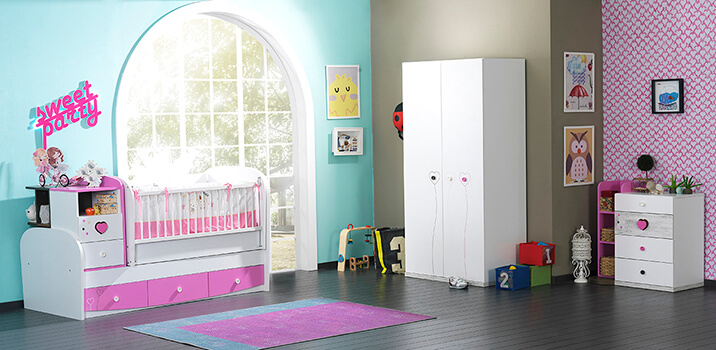 sweet party bebek odası takımı