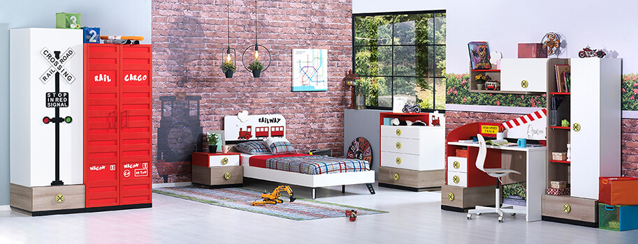 treno çocuk odası takımı